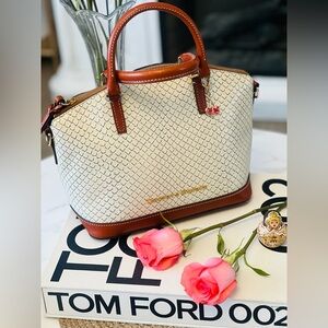 Dooney & Bourke Cream and Brown Satchel